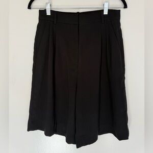 H&M Black Women's High-Waisted Bermuda Shorts